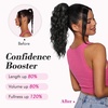 image:imageREECHO Ponytail Extension 14 Inch Curly Claw Pony Tails Hair Extensions Clip in Ponytail Hair Extensions Natural Synthetic Hairpiece for Women Everyday Wear  Platinum BlondeDark Ash Blonde with Golden Ends