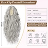 image:imageREECHO Ponytail Extension 14 Inch Curly Claw Pony Tails Hair Extensions Clip in Ponytail Hair Extensions Natural Synthetic Hairpiece for Women Everyday Wear  Platinum BlondeGreyBrownSilverWhite Mixed