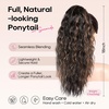 image:imageREECHO Ponytail Extension 14 Inch Curly Claw Pony Tails Hair Extensions Clip in Ponytail Hair Extensions Natural Synthetic Hairpiece for Women Everyday Wear  Platinum BlondeChocolate Brown with Highlights