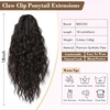 image:imageREECHO Ponytail Extension 14 Inch Curly Claw Pony Tails Hair Extensions Clip in Ponytail Hair Extensions Natural Synthetic Hairpiece for Women Everyday Wear  Platinum BlondeBlack Brown