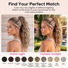 image:imageREECHO Ponytail Extension 14 Inch Curly Claw Pony Tails Hair Extensions Clip in Ponytail Hair Extensions Natural Synthetic Hairpiece for Women Everyday Wear  Platinum BlondeDark Chocolate Brown
