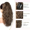 image:imageREECHO Ponytail Extension 14 Inch Curly Claw Pony Tails Hair Extensions Clip in Ponytail Hair Extensions Natural Synthetic Hairpiece for Women Everyday Wear  Platinum BlondeChocolate Brown with Blonde Highlights