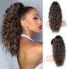 image:imageREECHO Ponytail Extension 14 Inch Curly Claw Pony Tails Hair Extensions Clip in Ponytail Hair Extensions Natural Synthetic Hairpiece for Women Everyday Wear  Platinum BlondeChocolate Brown with Highlights