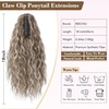 image:imageREECHO Ponytail Extension 14 Inch Curly Claw Pony Tails Hair Extensions Clip in Ponytail Hair Extensions Natural Synthetic Hairpiece for Women Everyday Wear  Platinum BlondeAsh Brown with Platium Highlights