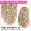 image:imageREECHO Ponytail Extension 14 Inch Curly Claw Pony Tails Hair Extensions Clip in Ponytail Hair Extensions Natural Synthetic Hairpiece for Women Everyday Wear  Platinum BlondeAsh Blonde with Blonde Highlights