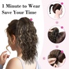 image:imageREECHO Ponytail Extension 14 Inch Curly Claw Pony Tails Hair Extensions Clip in Ponytail Hair Extensions Natural Synthetic Hairpiece for Women Everyday Wear  Platinum BlondeDark Ash Blonde with Golden Ends