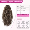 image:imageREECHO Ponytail Extension 14 Inch Curly Claw Pony Tails Hair Extensions Clip in Ponytail Hair Extensions Natural Synthetic Hairpiece for Women Everyday Wear  Platinum BlondeChocolate Brown with Blonde Highlights