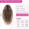 image:imageREECHO Ponytail Extension 14 Inch Curly Claw Pony Tails Hair Extensions Clip in Ponytail Hair Extensions Natural Synthetic Hairpiece for Women Everyday Wear  Platinum BlondeDark Ash Blonde with Golden Ends