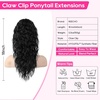 image:imageREECHO Ponytail Extension 30 Long Claw Clip Ponytail Extension for Women Curly Pony Tails Hair Extensions Clip in Synthetic Hairpiece for Women Platinum BlondeNatural Black