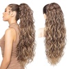 image:imageREECHO Ponytail Extension 30 Long Claw Clip Ponytail Extension for Women Curly Pony Tails Hair Extensions Clip in Synthetic Hairpiece for Women Platinum BlondeDark Ash Blonde with Golden Ends