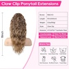 image:imageREECHO Ponytail Extension 30 Long Claw Clip Ponytail Extension for Women Curly Pony Tails Hair Extensions Clip in Synthetic Hairpiece for Women Platinum BlondeDark Ash Blonde with Golden Ends