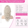 image:imageREECHO Ponytail Extension 30 Long Claw Clip Ponytail Extension for Women Curly Pony Tails Hair Extensions Clip in Synthetic Hairpiece for Women Platinum BlondePlatinum Blonde