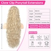 image:imageREECHO Ponytail Extension 30 Long Claw Clip Ponytail Extension for Women Curly Pony Tails Hair Extensions Clip in Synthetic Hairpiece for Women Platinum BlondeMedium Blonde