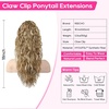 image:imageREECHO Ponytail Extension 30 Long Claw Clip Ponytail Extension for Women Curly Pony Tails Hair Extensions Clip in Synthetic Hairpiece for Women Platinum BlondeMedium Blonde with Blonde Highlights