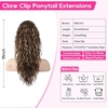 image:imageREECHO Ponytail Extension 30 Long Claw Clip Ponytail Extension for Women Curly Pony Tails Hair Extensions Clip in Synthetic Hairpiece for Women Platinum BlondeChocolate Brown with Highlights