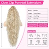image:imageREECHO Ponytail Extension 30 Long Claw Clip Ponytail Extension for Women Curly Pony Tails Hair Extensions Clip in Synthetic Hairpiece for Women Platinum BlondeDark Blonde with Light Ends