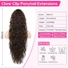 image:imageREECHO Ponytail Extension 30 Long Claw Clip Ponytail Extension for Women Curly Pony Tails Hair Extensions Clip in Synthetic Hairpiece for Women Platinum BlondeMedium Brown