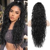 image:imageREECHO Ponytail Extension 30 Long Claw Clip Ponytail Extension for Women Curly Pony Tails Hair Extensions Clip in Synthetic Hairpiece for Women Platinum BlondeNatural Black
