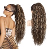 image:imageREECHO Ponytail Extension 30 Long Claw Clip Ponytail Extension for Women Curly Pony Tails Hair Extensions Clip in Synthetic Hairpiece for Women Platinum BlondeChocolate Brown with Highlights
