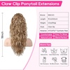 image:imageREECHO Ponytail Extension 30 Long Claw Clip Ponytail Extension for Women Curly Pony Tails Hair Extensions Clip in Synthetic Hairpiece for Women Platinum BlondeLight Brown with Highlights