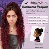 image:imageREECHO Ponytail Extension 30 Long Claw Clip Ponytail Extension for Women Curly Pony Tails Hair Extensions Clip in Synthetic Hairpiece for Women Platinum BlondeBurgundy