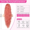 image:imageREECHO Ponytail Extension 30 Long Claw Clip Ponytail Extension for Women Curly Pony Tails Hair Extensions Clip in Synthetic Hairpiece for Women Platinum BlondeCopper Auburn