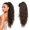 image:imageREECHO Ponytail Extension 30 Long Claw Clip Ponytail Extension for Women Curly Pony Tails Hair Extensions Clip in Synthetic Hairpiece for Women Platinum BlondeDark Chocolate Brown