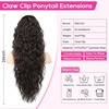 image:imageREECHO Ponytail Extension 30 Long Claw Clip Ponytail Extension for Women Curly Pony Tails Hair Extensions Clip in Synthetic Hairpiece for Women Platinum BlondeBlack Brown
