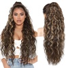 image:imageREECHO Ponytail Extension 30 Long Claw Clip Ponytail Extension for Women Curly Pony Tails Hair Extensions Clip in Synthetic Hairpiece for Women Platinum BlondeChocolate Brown with Highlights