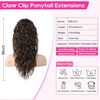 image:imageREECHO Ponytail Extension 30 Long Claw Clip Ponytail Extension for Women Curly Pony Tails Hair Extensions Clip in Synthetic Hairpiece for Women Platinum BlondeDark Chocolate Brown