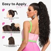 image:imageREECHO Ponytail Extension 30 Long Claw Clip Ponytail Extension for Women Curly Pony Tails Hair Extensions Clip in Synthetic Hairpiece for Women Platinum BlondeBurgundy