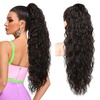 image:imageREECHO Ponytail Extension 30 Long Claw Clip Ponytail Extension for Women Curly Pony Tails Hair Extensions Clip in Synthetic Hairpiece for Women Platinum BlondeBlack Brown