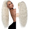 image:imageREECHO Ponytail Extension 30 Long Claw Clip Ponytail Extension for Women Curly Pony Tails Hair Extensions Clip in Synthetic Hairpiece for Women Platinum BlondePlatinum Blonde