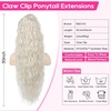 image:imageREECHO Ponytail Extension 30 Long Claw Clip Ponytail Extension for Women Curly Pony Tails Hair Extensions Clip in Synthetic Hairpiece for Women Platinum BlondePlatinum Blonde
