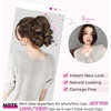 image:imageREECHO Ponytail Extension 9 Claw Clip in Short Curly Wavy Pony Hair Extension Jaw Clip on Pony Tail HP001 Hairpiece for Women  Chocolate Brown with HighlightsChocolate Brown with Highlights