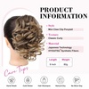 image:imageREECHO Ponytail Extension 9 Claw Clip in Short Curly Wavy Pony Hair Extension Jaw Clip on Pony Tail HP001 Hairpiece for Women  Chocolate Brown with HighlightsDark Ash Blonde with Golden Ends