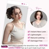 image:imageREECHO Ponytail Extension 9 Claw Clip in Short Curly Wavy Pony Hair Extension Jaw Clip on Pony Tail HP001 Hairpiece for Women  Chocolate Brown with HighlightsLight Brown with Blonde Highlights