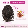 image:imageREECHO Ponytail Extension 9 Claw Clip in Short Curly Wavy Pony Hair Extension Jaw Clip on Pony Tail HP001 Hairpiece for Women  Chocolate Brown with HighlightsDeep Brown