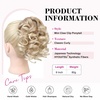 image:imageREECHO Ponytail Extension 9 Claw Clip in Short Curly Wavy Pony Hair Extension Jaw Clip on Pony Tail HP001 Hairpiece for Women  Chocolate Brown with HighlightsDark Blonde with Light Blonde Ends