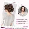 image:imageREECHO Ponytail Extension 9 Claw Clip in Short Curly Wavy Pony Hair Extension Jaw Clip on Pony Tail HP001 Hairpiece for Women  Chocolate Brown with HighlightsDeep Brown