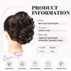 image:imageREECHO Ponytail Extension 9 Claw Clip in Short Curly Wavy Pony Hair Extension Jaw Clip on Pony Tail HP001 Hairpiece for Women  Chocolate Brown with HighlightsDark Chocolate Brown