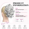 image:imageREECHO Ponytail Extension 9 Claw Clip in Short Curly Wavy Pony Hair Extension Jaw Clip on Pony Tail HP001 Hairpiece for Women  Chocolate Brown with HighlightsSilver
