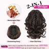 image:imageREECHO Ponytail Extension 9 Claw Clip in Short Curly Wavy Pony Hair Extension Jaw Clip on Pony Tail HP001 Hairpiece for Women  Chocolate Brown with HighlightsLight Golden Brown