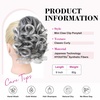 image:imageREECHO Ponytail Extension 9 Claw Clip in Short Curly Wavy Pony Hair Extension Jaw Clip on Pony Tail HP001 Hairpiece for Women  Chocolate Brown with HighlightsGrey with White Ends