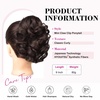 image:imageREECHO Ponytail Extension 9 Claw Clip in Short Curly Wavy Pony Hair Extension Jaw Clip on Pony Tail HP001 Hairpiece for Women  Chocolate Brown with HighlightsDark Brown