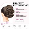 image:imageREECHO Ponytail Extension 9 Claw Clip in Short Curly Wavy Pony Hair Extension Jaw Clip on Pony Tail HP001 Hairpiece for Women  Chocolate Brown with HighlightsReddish Brown
