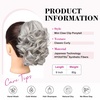 image:imageREECHO Ponytail Extension 9 Claw Clip in Short Curly Wavy Pony Hair Extension Jaw Clip on Pony Tail HP001 Hairpiece for Women  Chocolate Brown with HighlightsSilver Grey