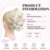 image:imageREECHO Ponytail Extension 9 Claw Clip in Short Curly Wavy Pony Hair Extension Jaw Clip on Pony Tail HP001 Hairpiece for Women  Chocolate Brown with HighlightsPlatinum Blonde