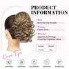 image:imageREECHO Ponytail Extension 9 Claw Clip in Short Curly Wavy Pony Hair Extension Jaw Clip on Pony Tail HP001 Hairpiece for Women  Chocolate Brown with HighlightsMedium Blonde with Blonde Highlights