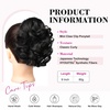 image:imageREECHO Ponytail Extension 9 Claw Clip in Short Curly Wavy Pony Hair Extension Jaw Clip on Pony Tail HP001 Hairpiece for Women  Chocolate Brown with HighlightsBlack